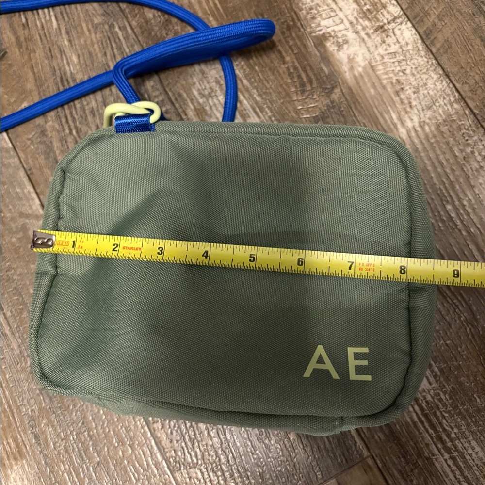 AE Olive Crossbody Bag with Blue Strap - Picture 4 of 7